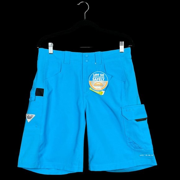 Columbia Mens Cargo Short Size 30 x10 Blue UPF 50 Sun Protect Omni Shield /Shade - Picture 3 of 12